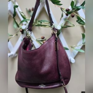 Vintage Coach Large Burgandy Sutton Hobo Shoulder Bag